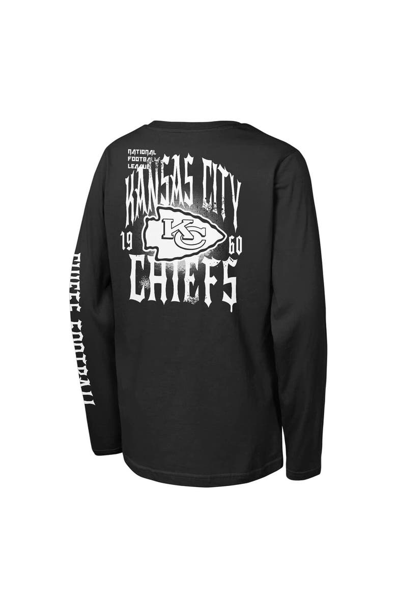 Outerstuff Youth Outerstuff Black Kansas City Chiefs Rumble Long Sleeve T-Shirt, Alternate, color, Black