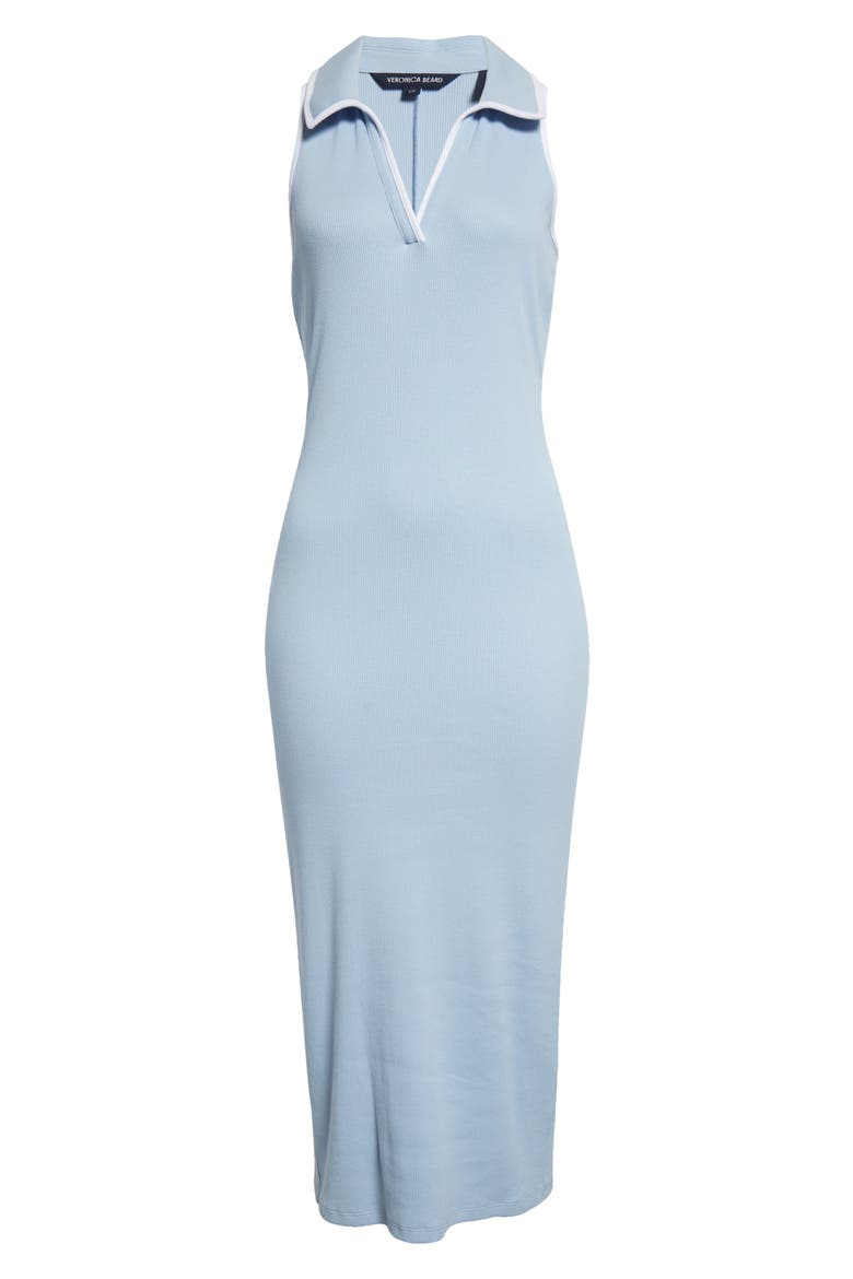 Darien Stretch Cotton Polo Dress, Alternate, color, BLUEBELL