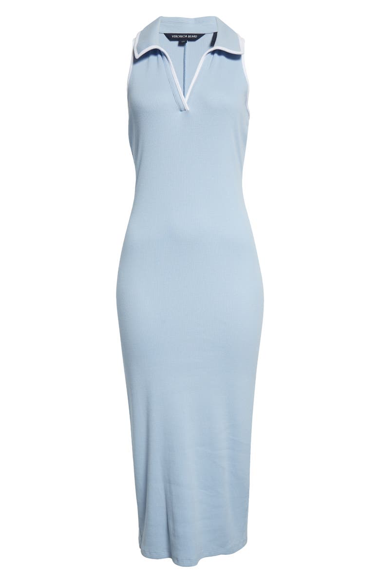 Veronica Beard Darien Stretch Cotton Polo Dress, Alternate, color, Bluebell
