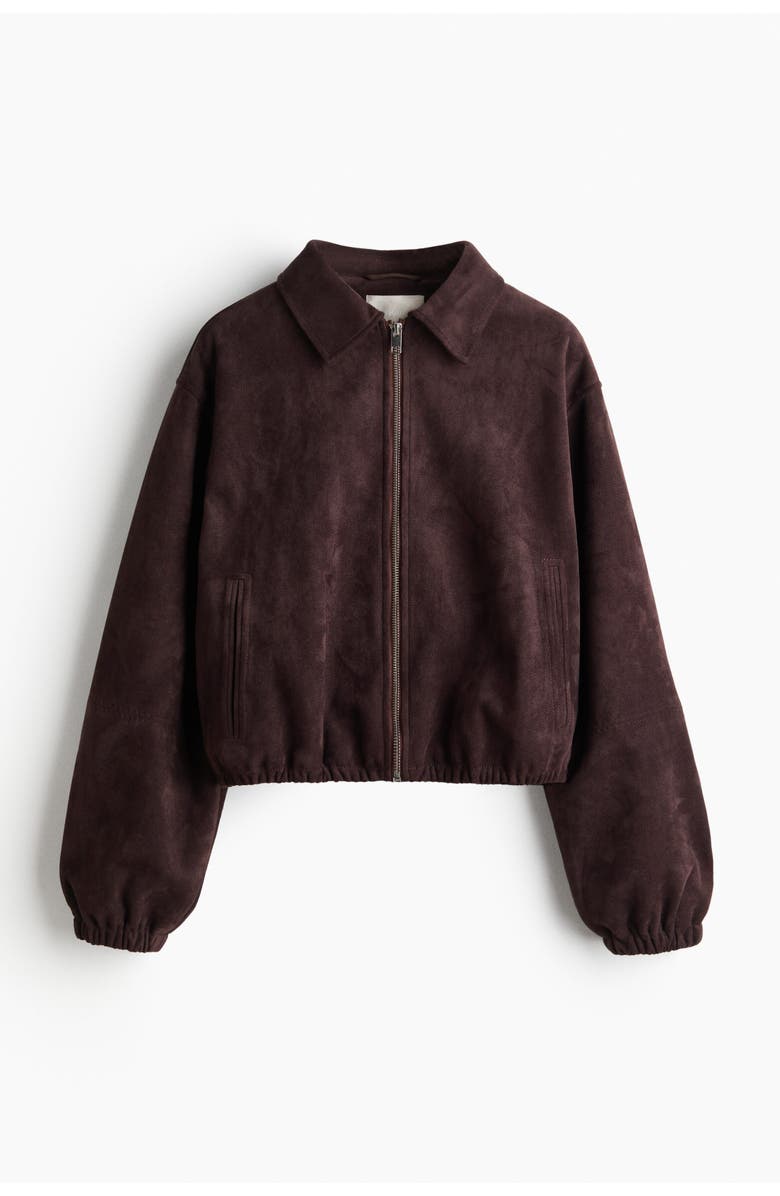 H&M Collared Jacket, Main, color, Dark Brown