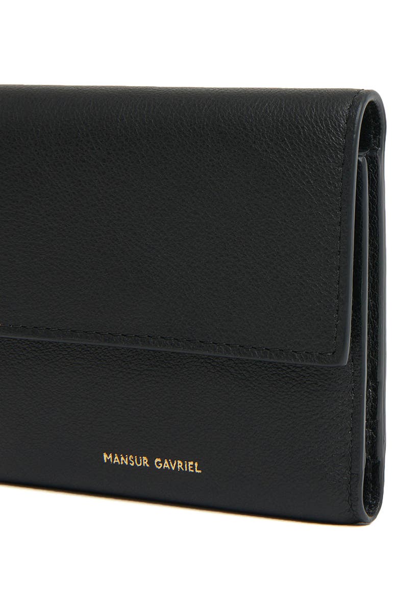 Mansur Gavriel Leather Trifold Wallet, Alternate, color, Black