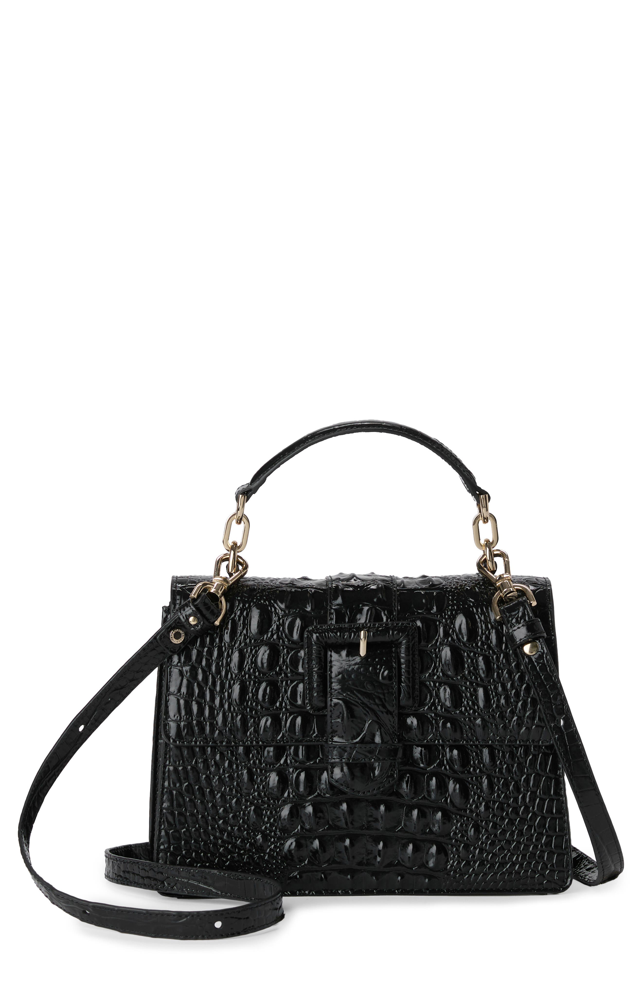 Brahmin Small Hallie Croc Embossed Leather Top Handle Bag, Main, color, 