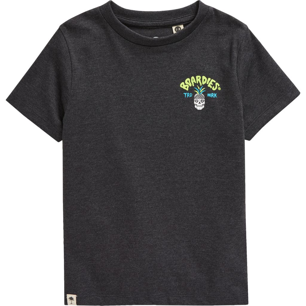 Boardies Kids' No Pain No Gain Organic Cotton Blend Graphic T-Shirt in Stonewash Grey