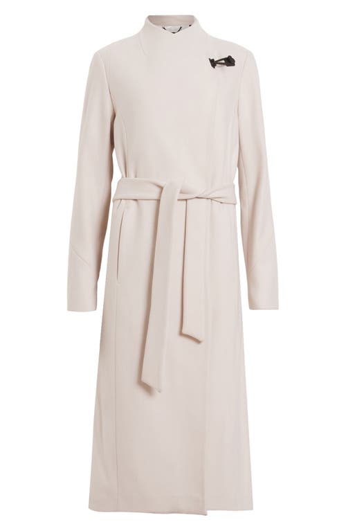 Allsaints Riley Wool Blend Belted Coat In White