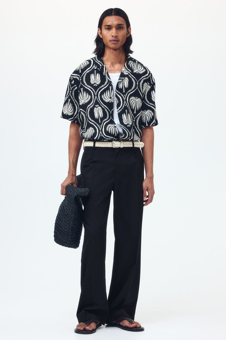 Loose-fit Tailored Pants, Main, color, Black