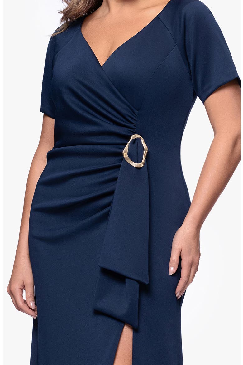 Ruched Drape Gown, Alternate, color, MIDNIGHT