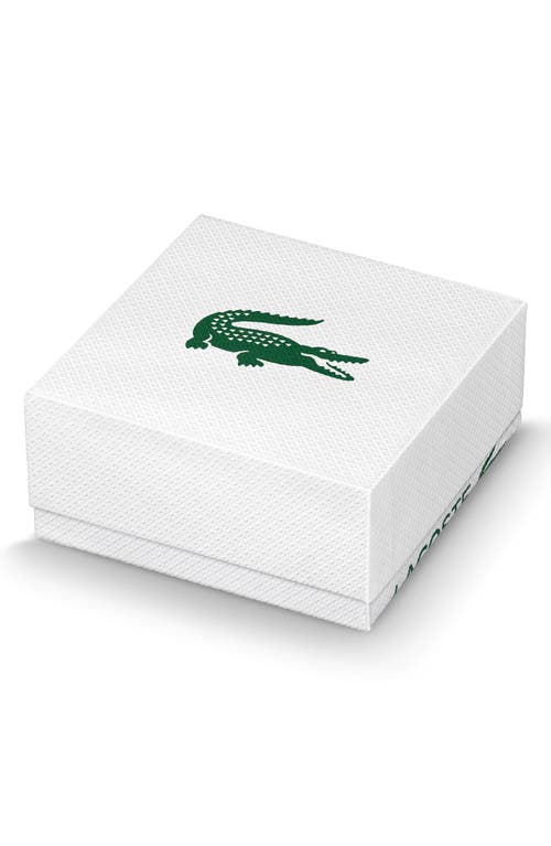 Lacoste Crocodile Stud Earrings In Metallic