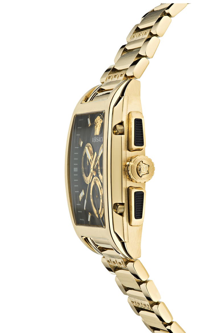 Dominus Chronograph Bracelet Watch, 42mm, Alternate, color, IP YELLOW GOLD