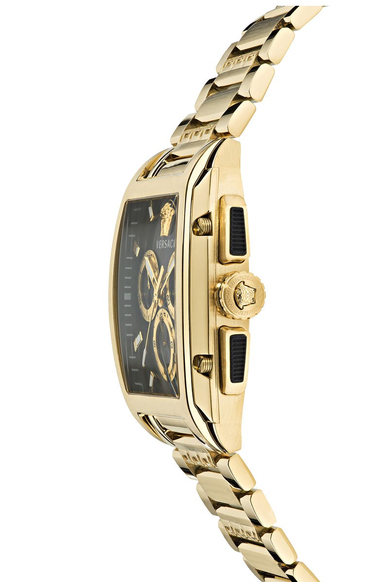Versace Dominus Chronograph Bracelet Watch, 42mm, Alternate, color, Ip Yellow Gold