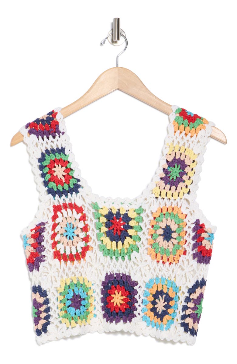Cotton Emporium Crocheted Patch Tank, Alternate, color,