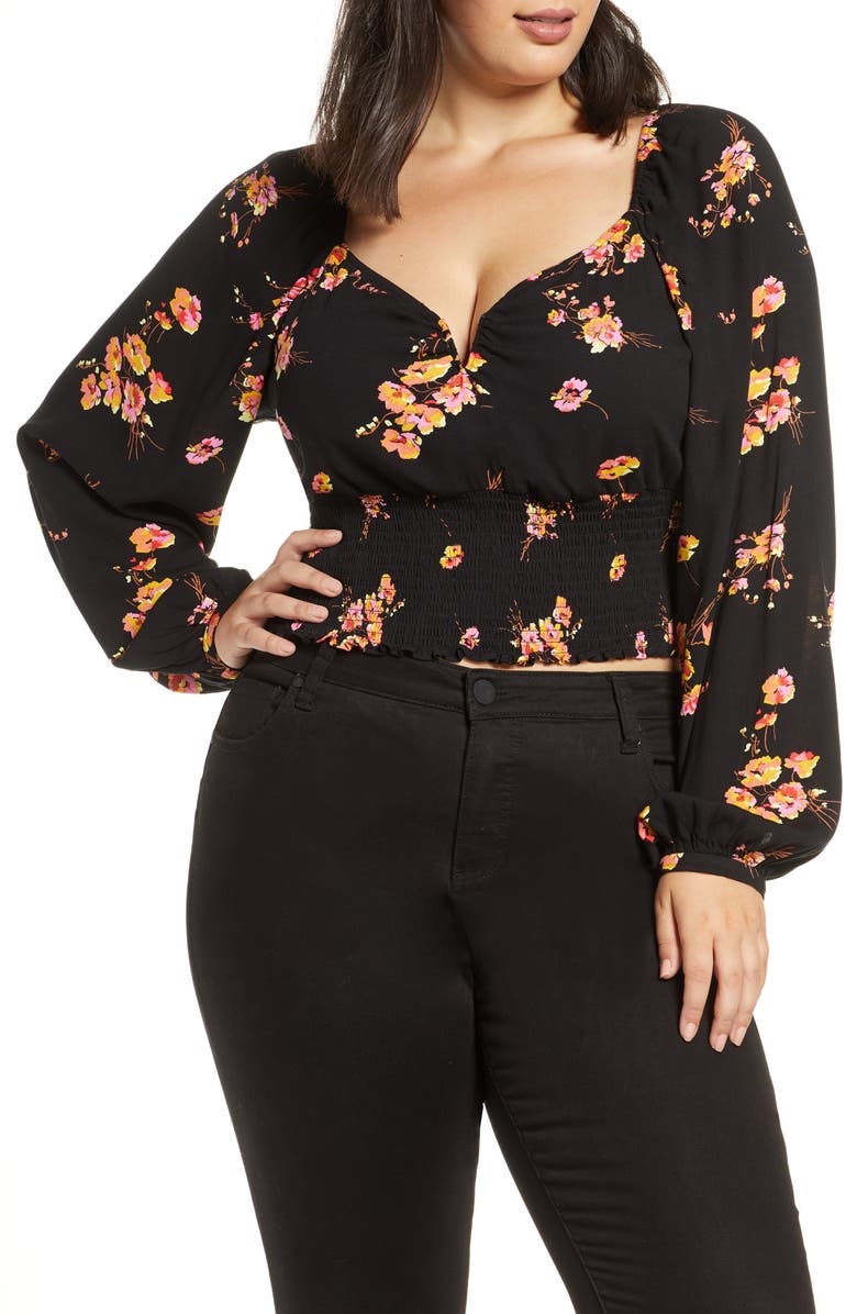 Leith Floral Smocked Top, Main, color,