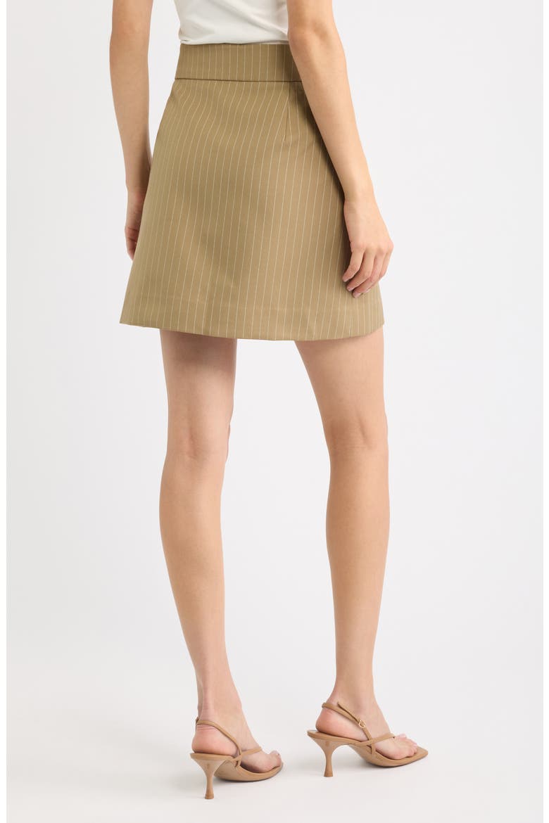 Pinstripe Miniskirt, Alternate, color, CAMEL