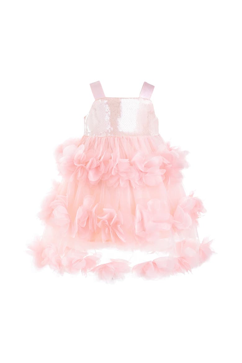 Veloria Sequin Tulle Flower Dress, Main, color, Pink