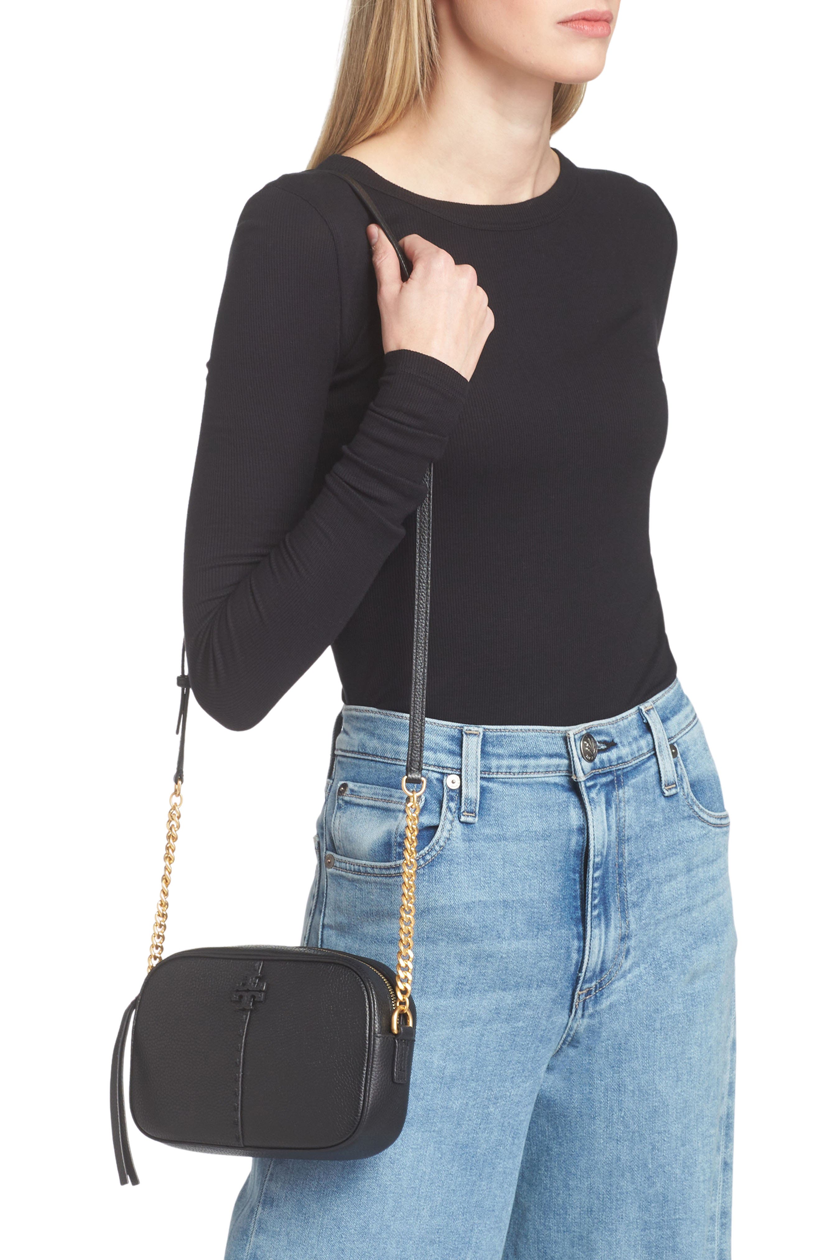 Tory Burch McGraw Leather Camera Bag, Alternate, color, 