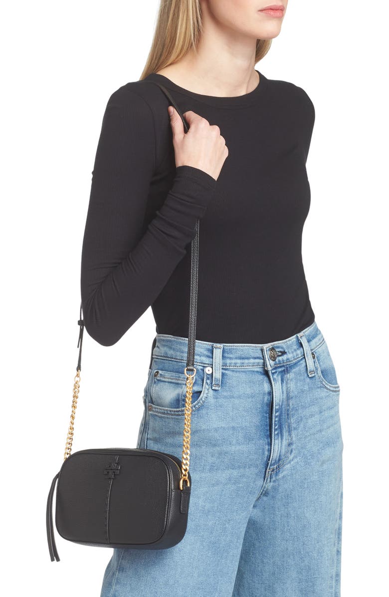 Tory Burch McGraw Leather Camera Bag, Alternate, color,