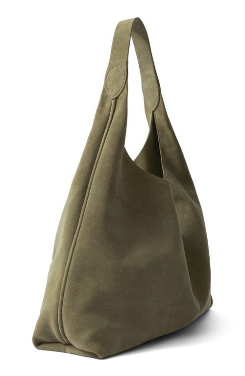 & Other Stories Large Suede Tote In Green