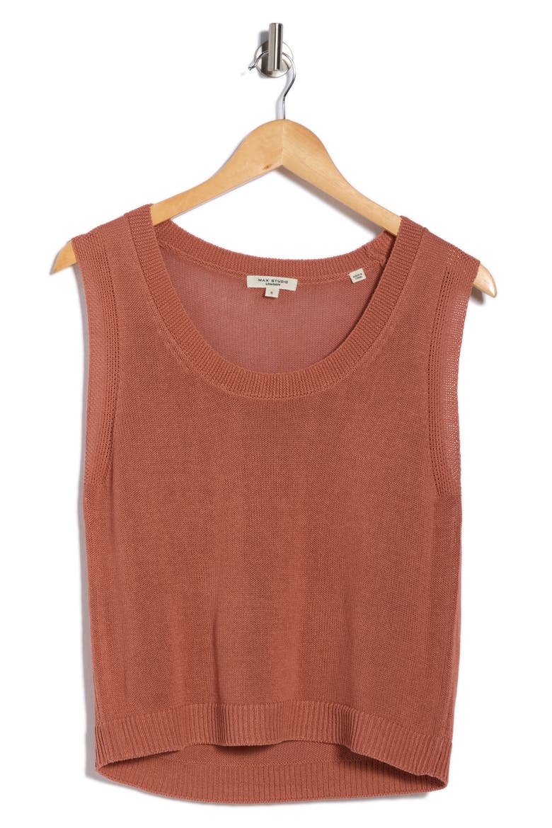 Knit Shell Top, Alternate, color, CEDARWOOD