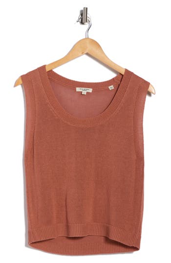 Max Studio Knit Shell Top In Brown