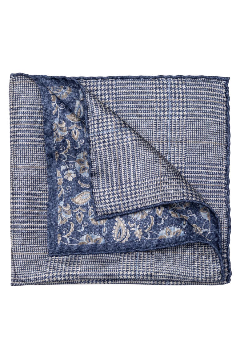 Enzo - Double Sided Silk Pocket Square for Men, Alternate, color, Blue