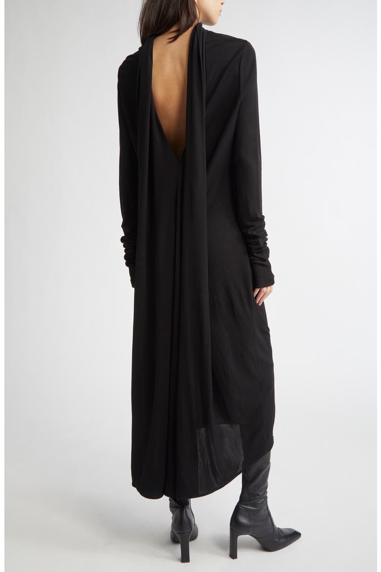 Cocoon Long Sleeve Cape Dress, Alternate, color, BLACK