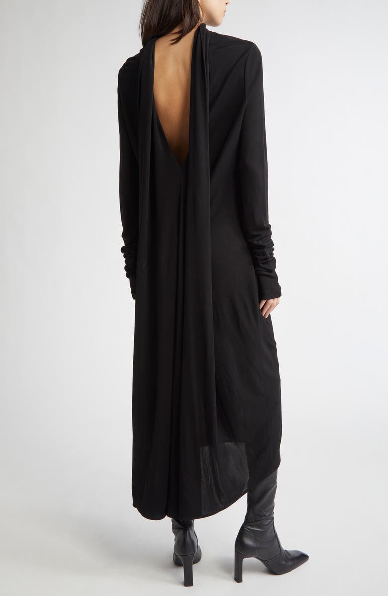 TOTEME Cocoon Long Sleeve Cape Dress, Alternate, color, Black