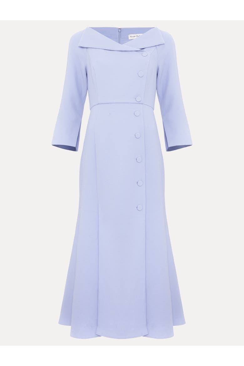 Sienna Asymmetric Collar Midi Tux Dress, Alternate, color, Pale Blue