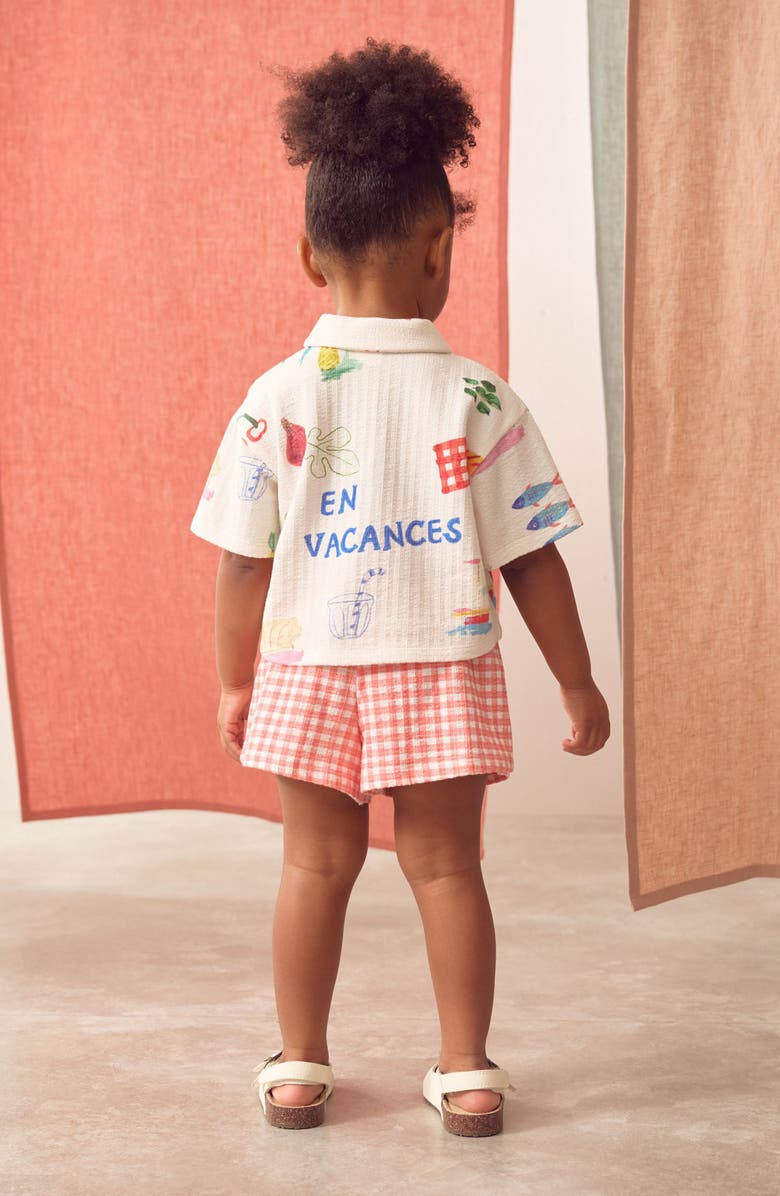 NEXT Kids' Print Shirt & Gingham Shorts Set, Alternate, color, Red