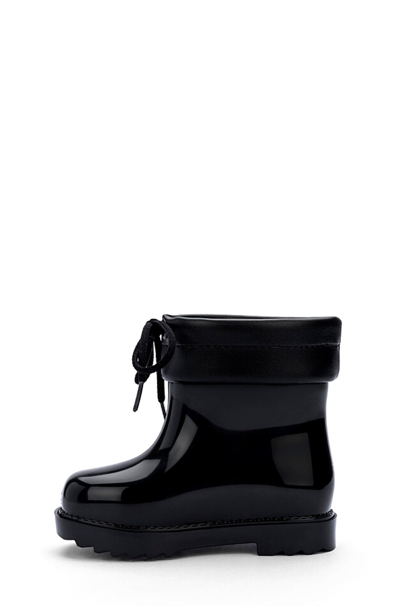 Mini Melissa Glitter Water Resistant Rain Bootie, Alternate, color, 