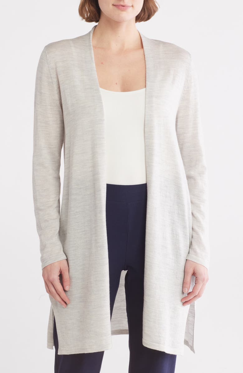Eileen Fisher Open Front Merino Wool Cardigan, Main, color,