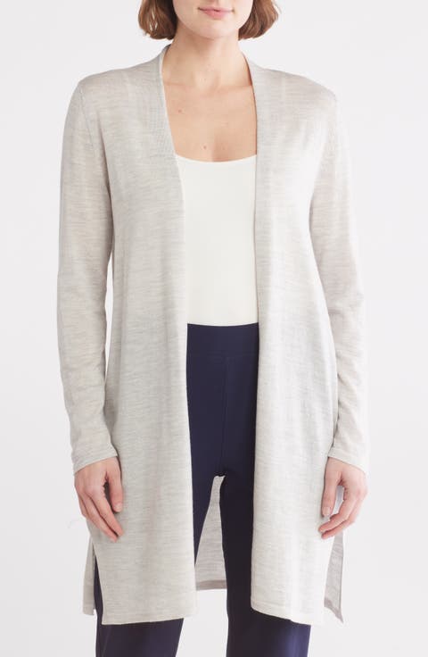 Open Front Merino Wool Cardigan
