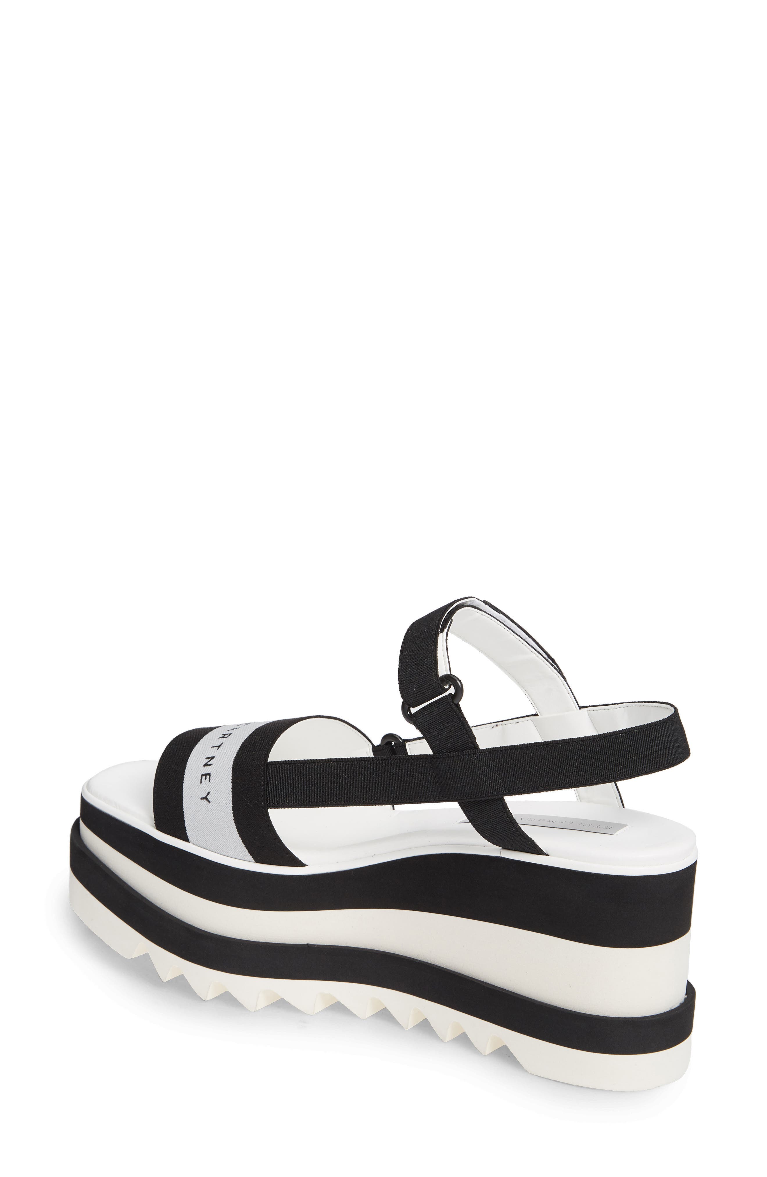 Stella McCartney Stripe Logo Platform Sandal, Alternate, color, 