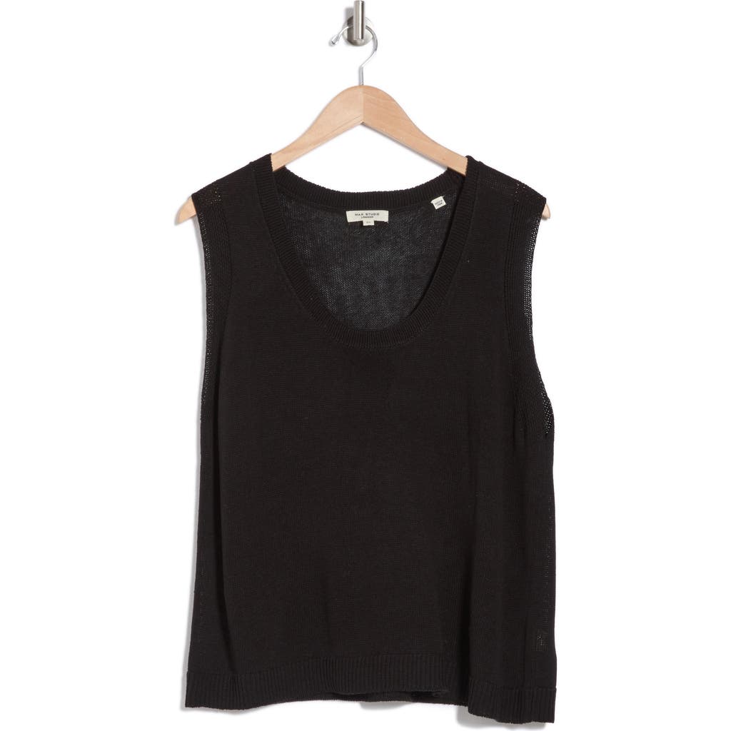Max Studio Sleeveless Sweater Tank In Black