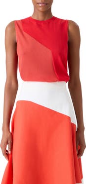 Akris High Plains Colorblock Cotton & Silk Blend Sweater Tank