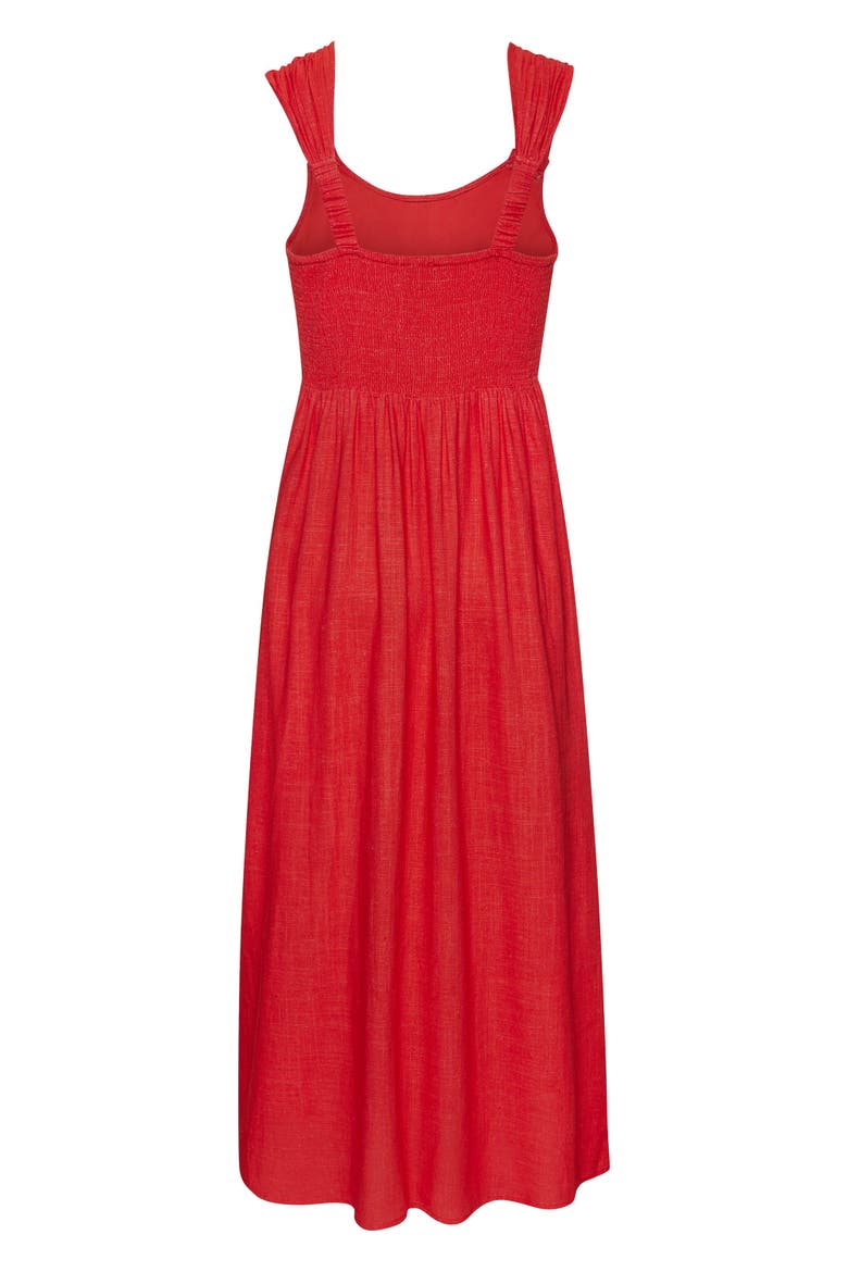 Button Detail Maxi Dress, Alternate, color, Red