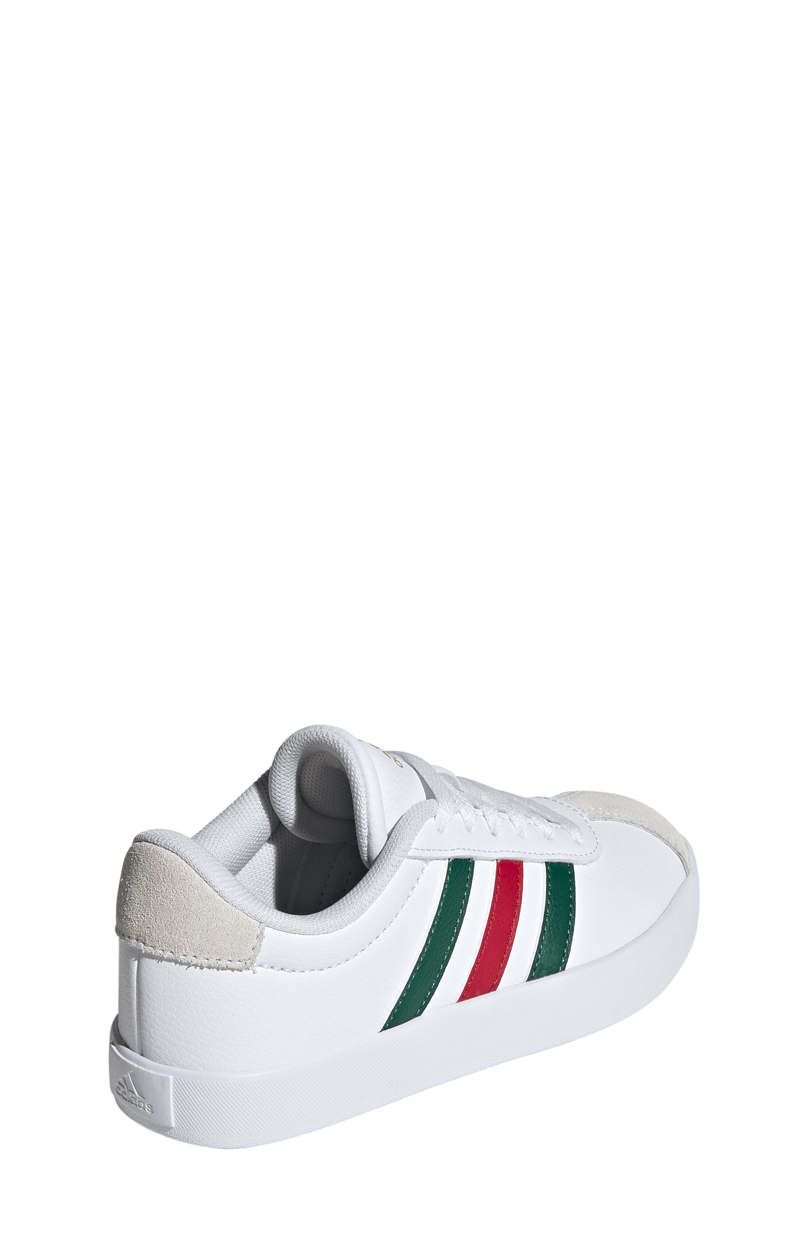 adidas Kids' VL Court 3.0 Sneaker, Alternate, color, White/ Dark Green/ Red