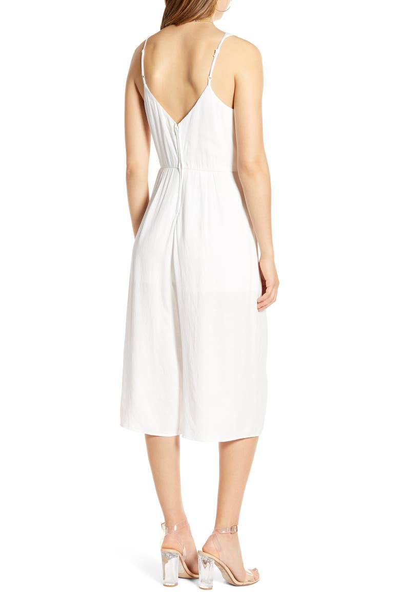 Buckle Detail Crop Jumpsuit, Alternate, color, WHITE