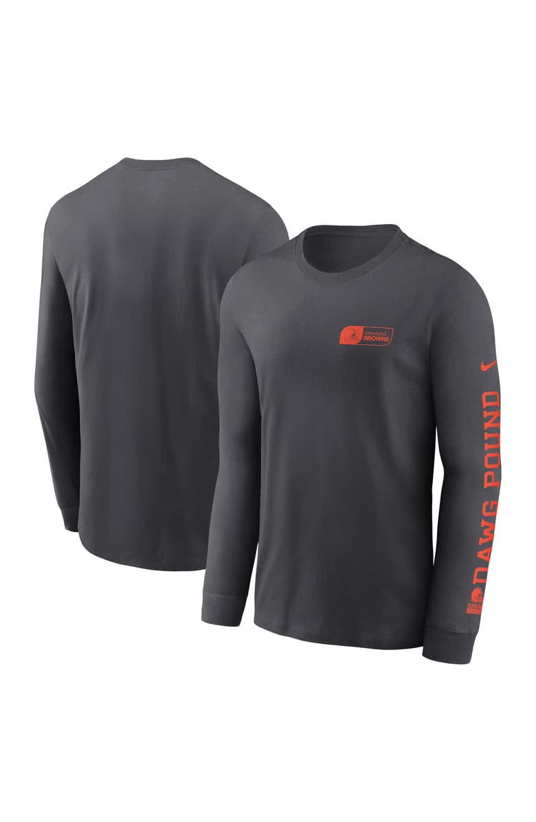 Nike Men's Nike Anthracite Cleveland Browns All Out Long Sleeve T-Shirt, Main, color, Anthracite