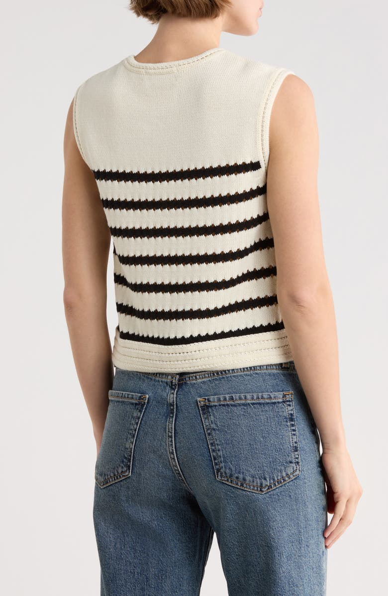 Scotch & Soda Stripe Sweater Vest, Alternate, color, Sugar Swizzle / Black Night
