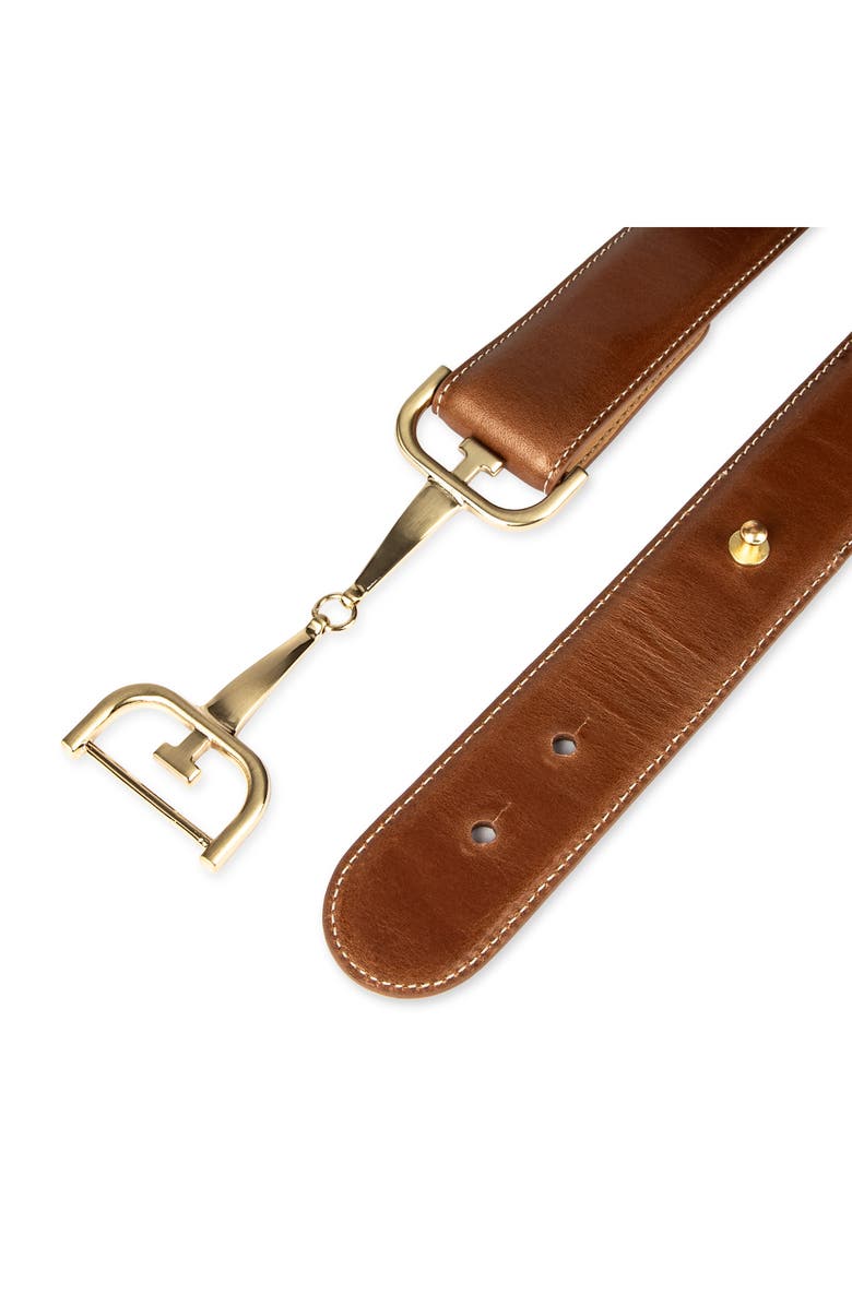 Sam Edelman Horsebit Buckle Leather Belt, Alternate, color, Tan
