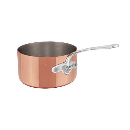Mauviel M'heritage M'150s 1.9 Qt. Saucepan & Lid Cast Stainless Handle In Brown