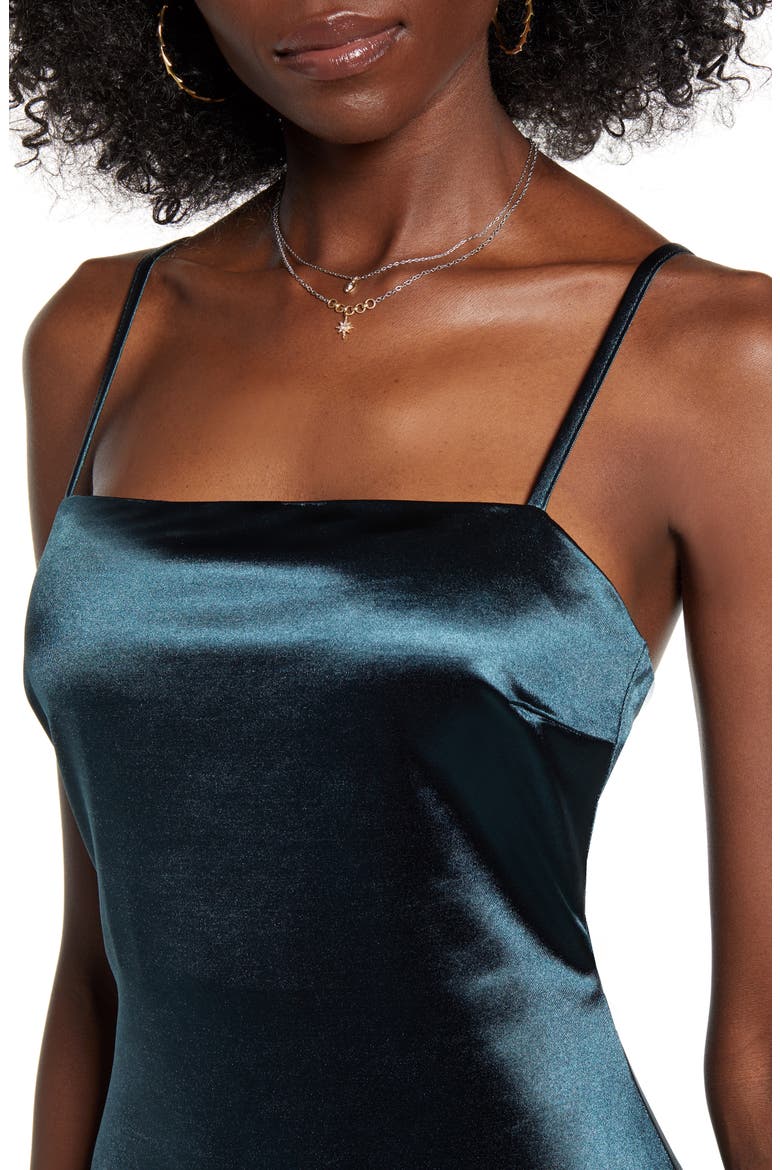 Satin Slipdress, Alternate, color, TEAL