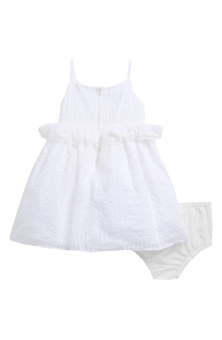 Pippa & Julie Kids' Jessie Stripe Ruffle Trim Sheer Peplum Dress, Alternate, color, White