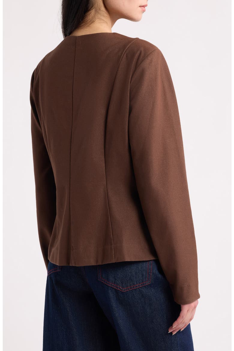 Ihkate Collarless Denim Jacket, Alternate, color, CHICORY COFFEE