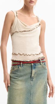 Desigual Lettuce Edge Sleeveless Top