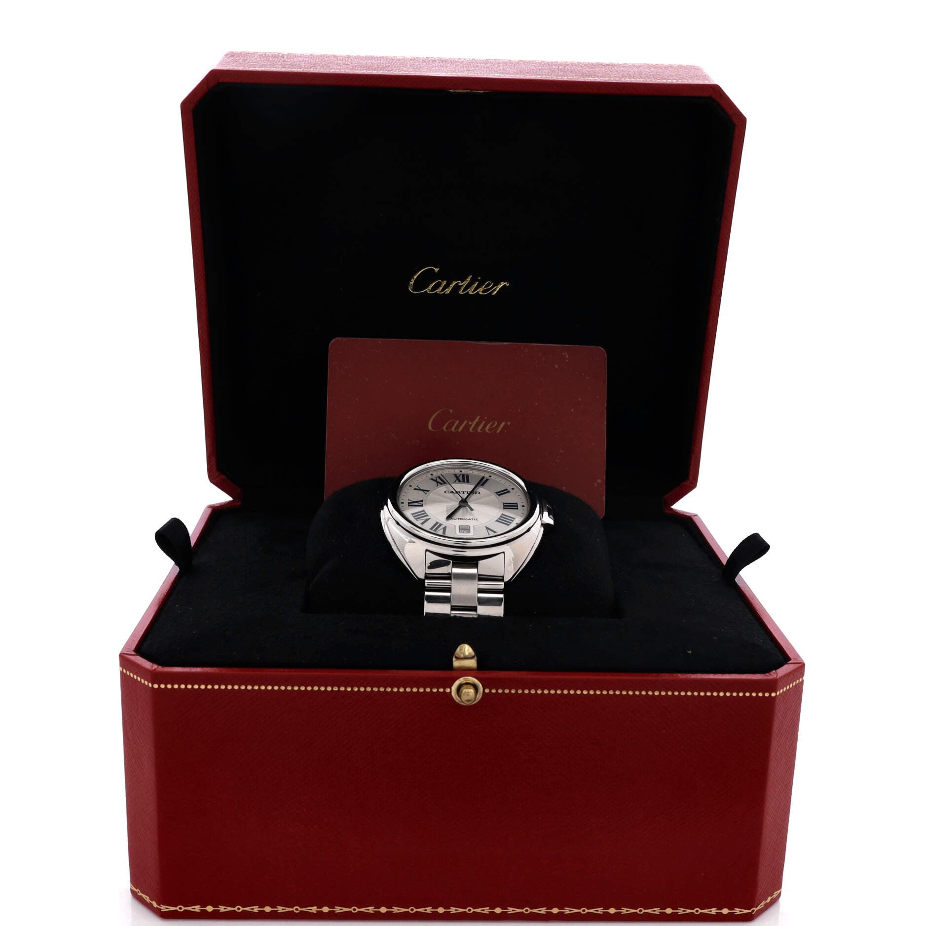Cle de Cartier Automatic Watch Stainless Steel 40, Alternate, color, Metallic Silver
