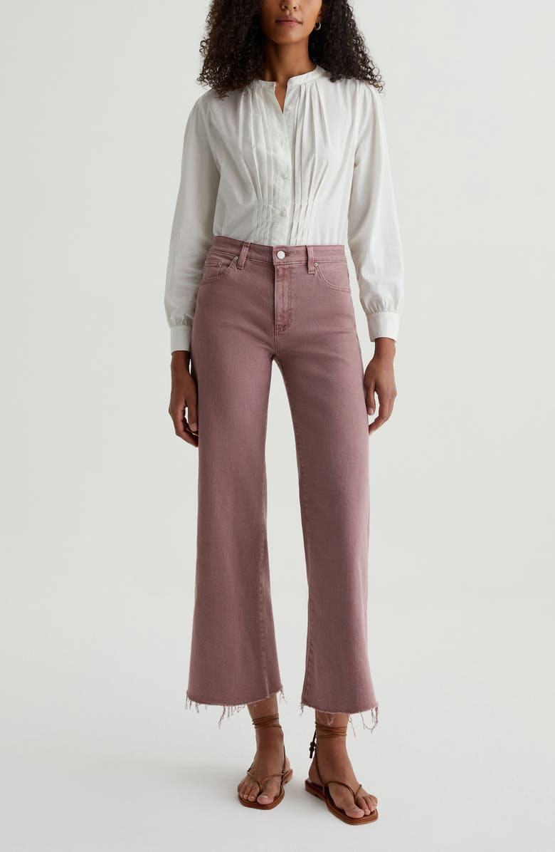 AG Saige Ankle Wide Leg Jeans, Alternate, color, Sulfur Dusty Mauve