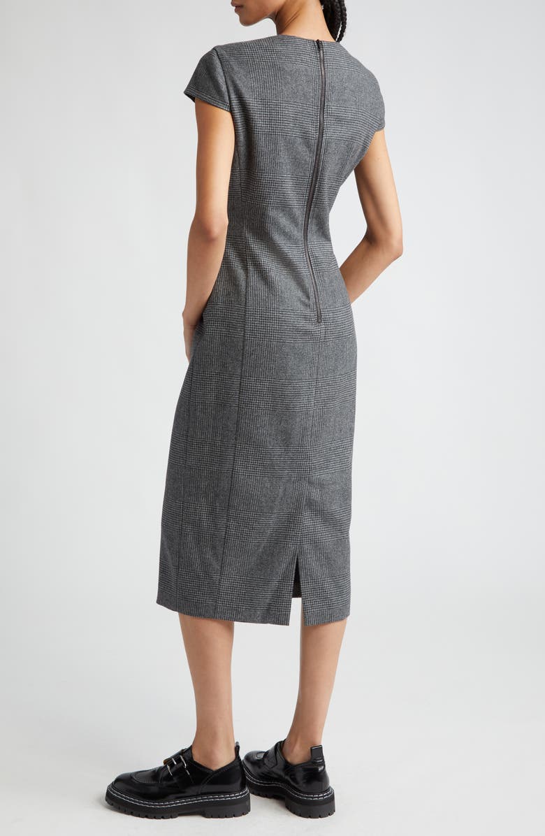 Max Mara Liegi Glen Plaid Cap Sleeve Dress, Alternate, color, 