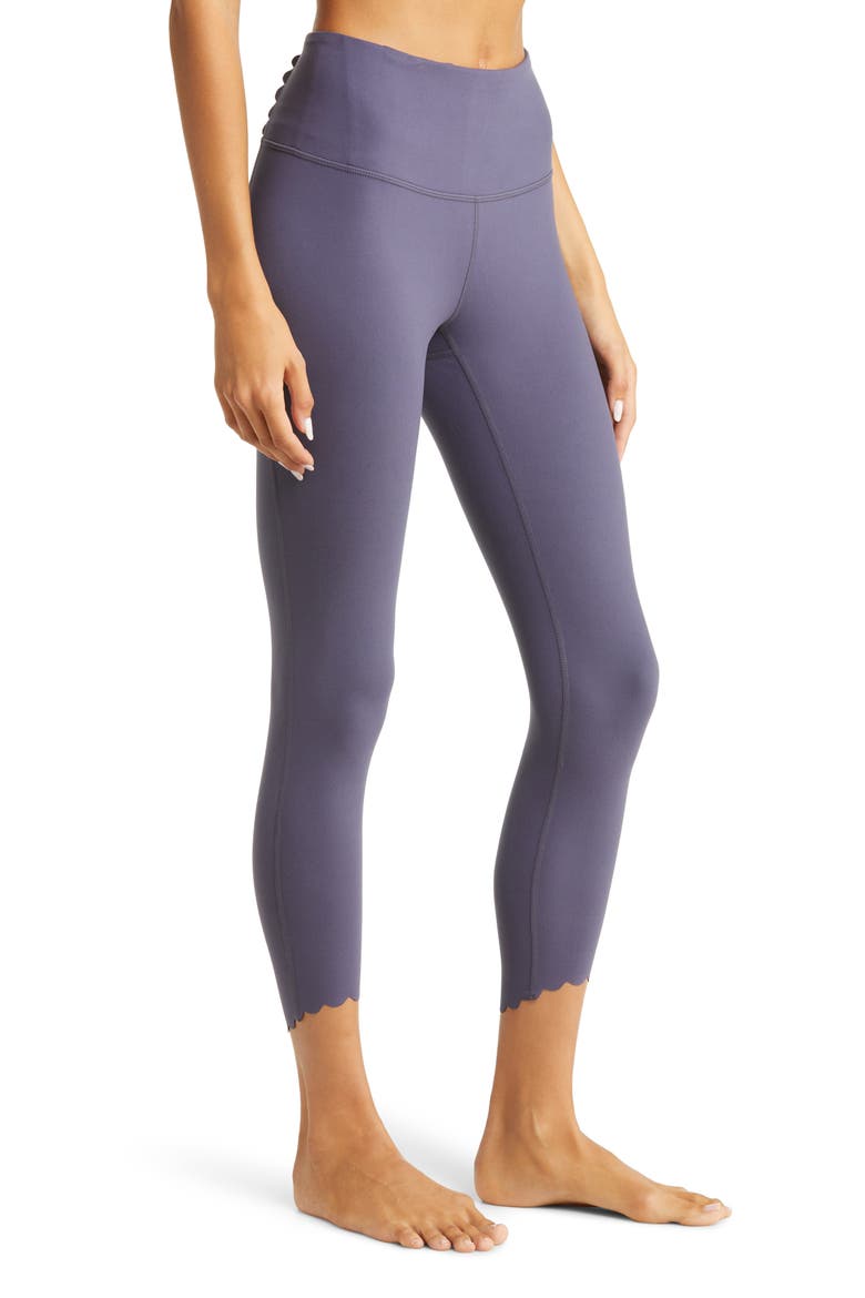 Scalloped Studio Lite 7/8 Leggings, Alternate, color, GREY STONE