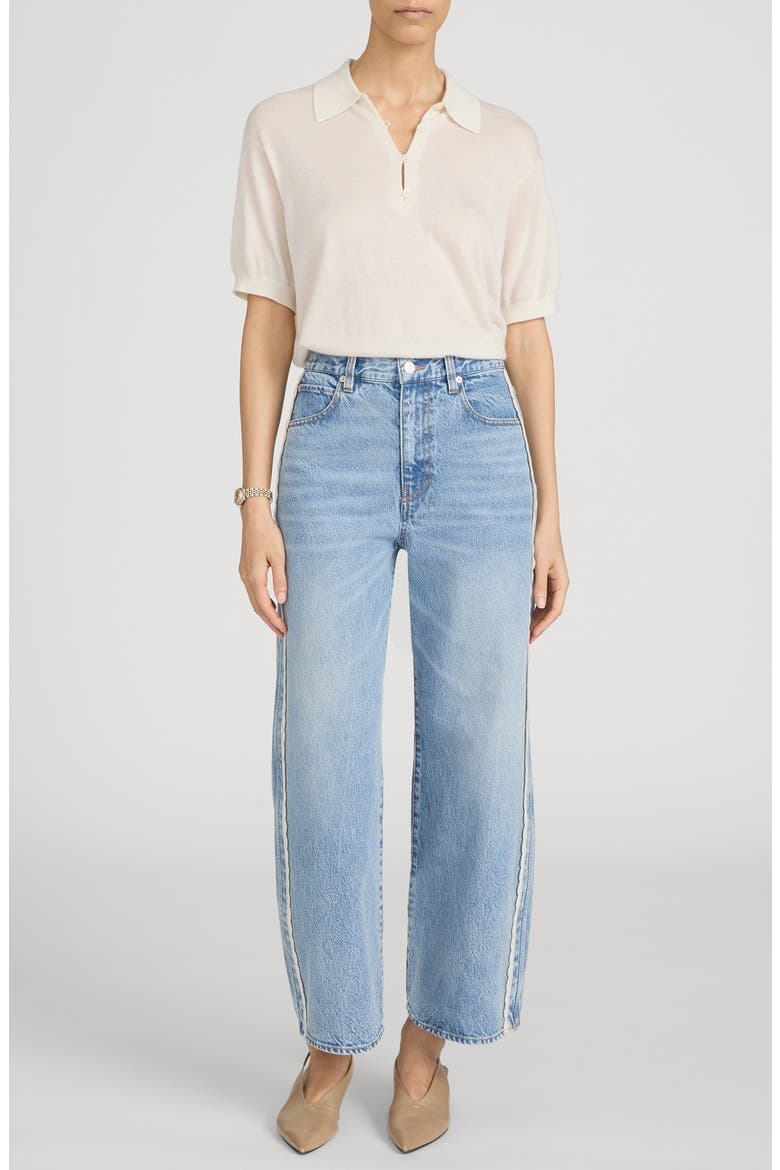The Crochet Trim Crop Jeans, Alternate, color, AURA