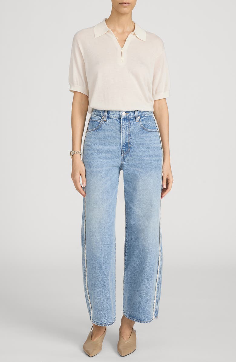 FRAME The Crochet Trim Crop Jeans, Alternate, color, Aura
